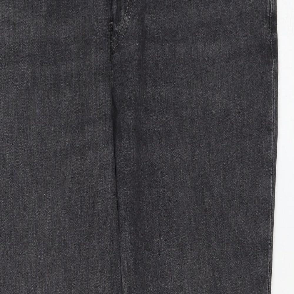 H&M Womens Grey Cotton Straight Jeans Size 32 in L32 in Regular Zip