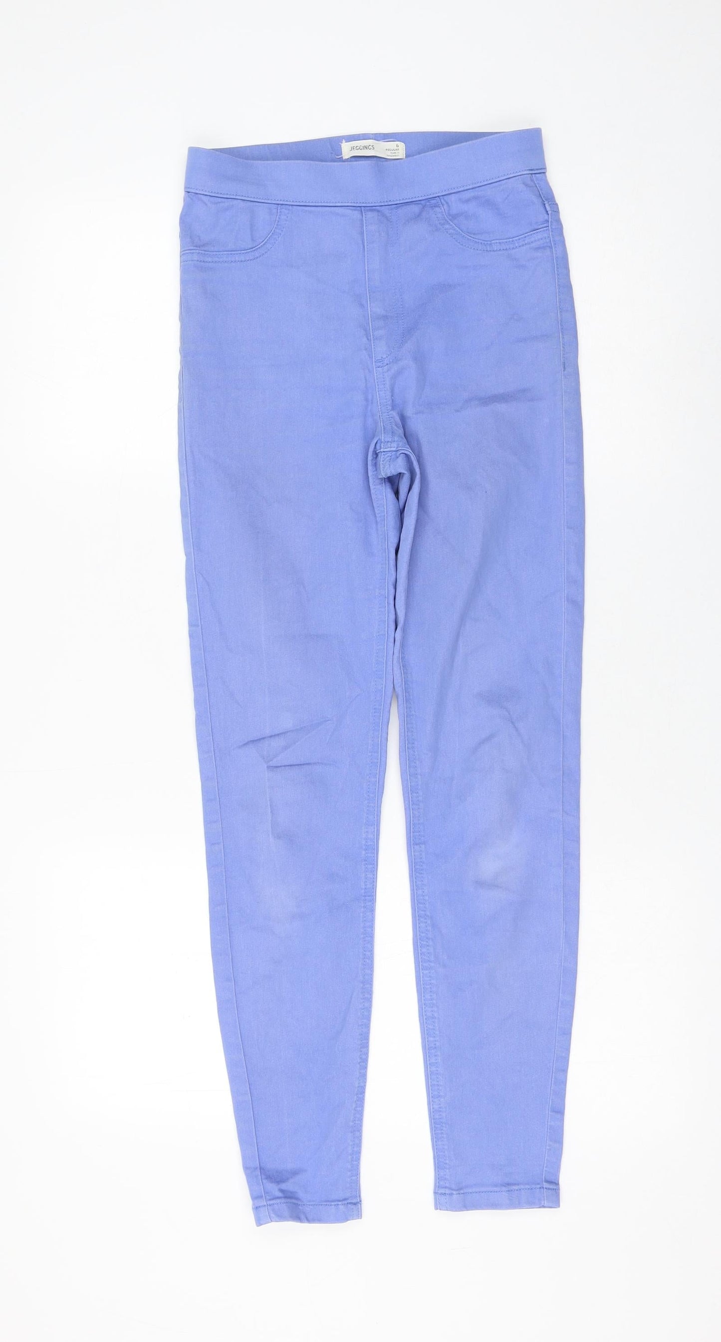 Marks and Spencer Womens Blue Cotton Jegging Jeans Size 6 L27 in Regular