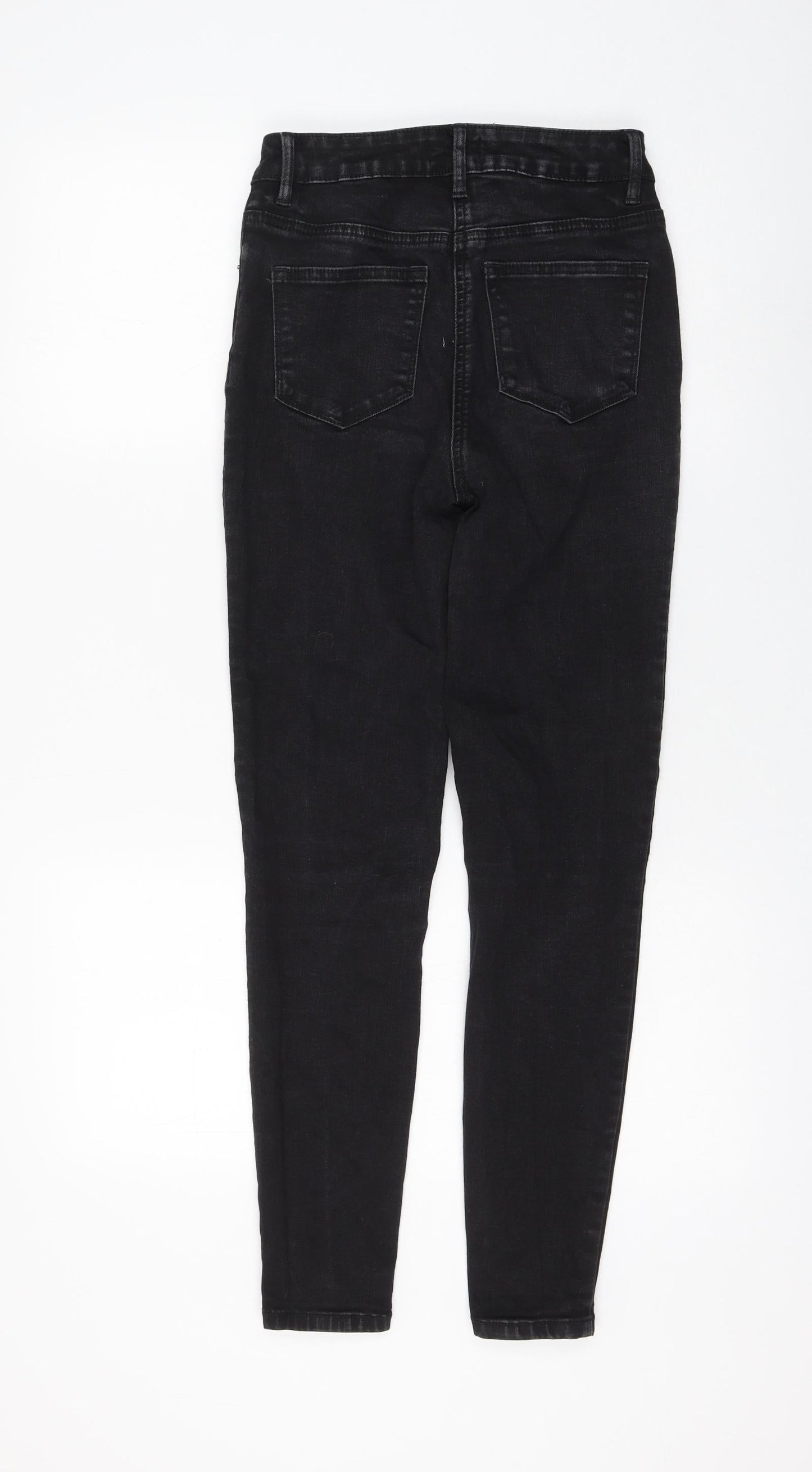 Papaya Womens Black Cotton Skinny Jeans Size 8 L27 in Regular Zip