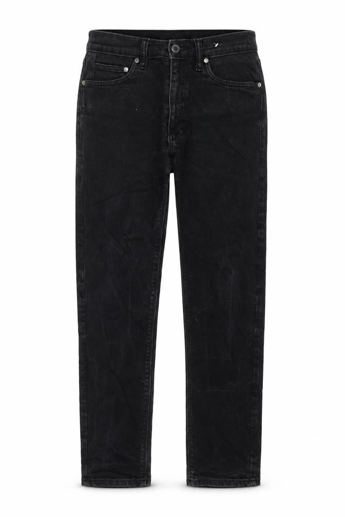 Marks & Spencer Womens Black Cotton Straight Jeans Size 30 in L29 in Regular Zip