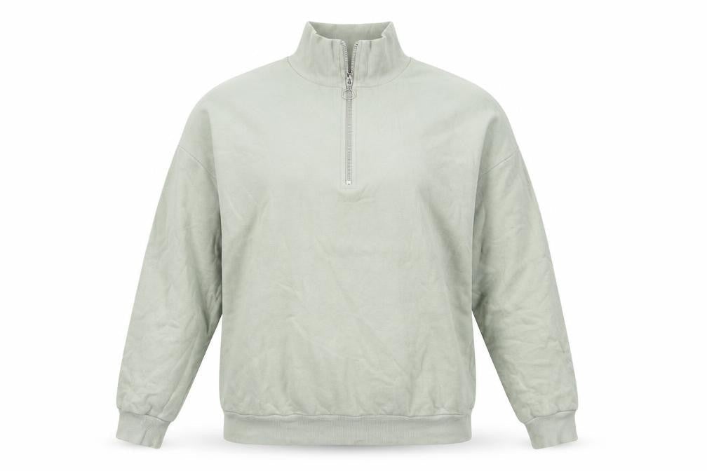Marks & Spencer Womens Green Cotton Pullover Sweatshirt Size 12 Zip