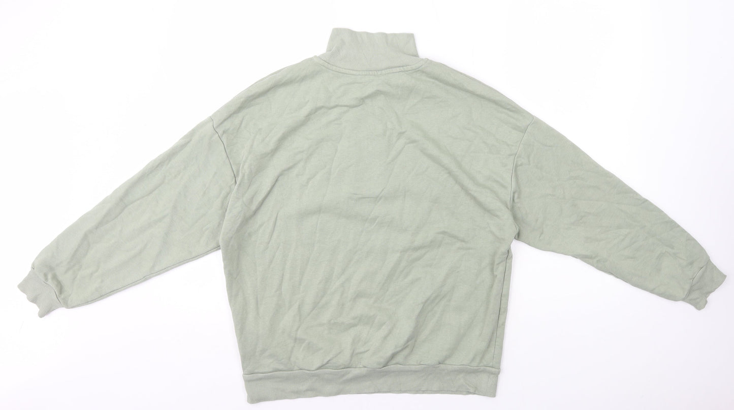 Marks and Spencer Womens Green Cotton Pullover Sweatshirt Size 12 Zip