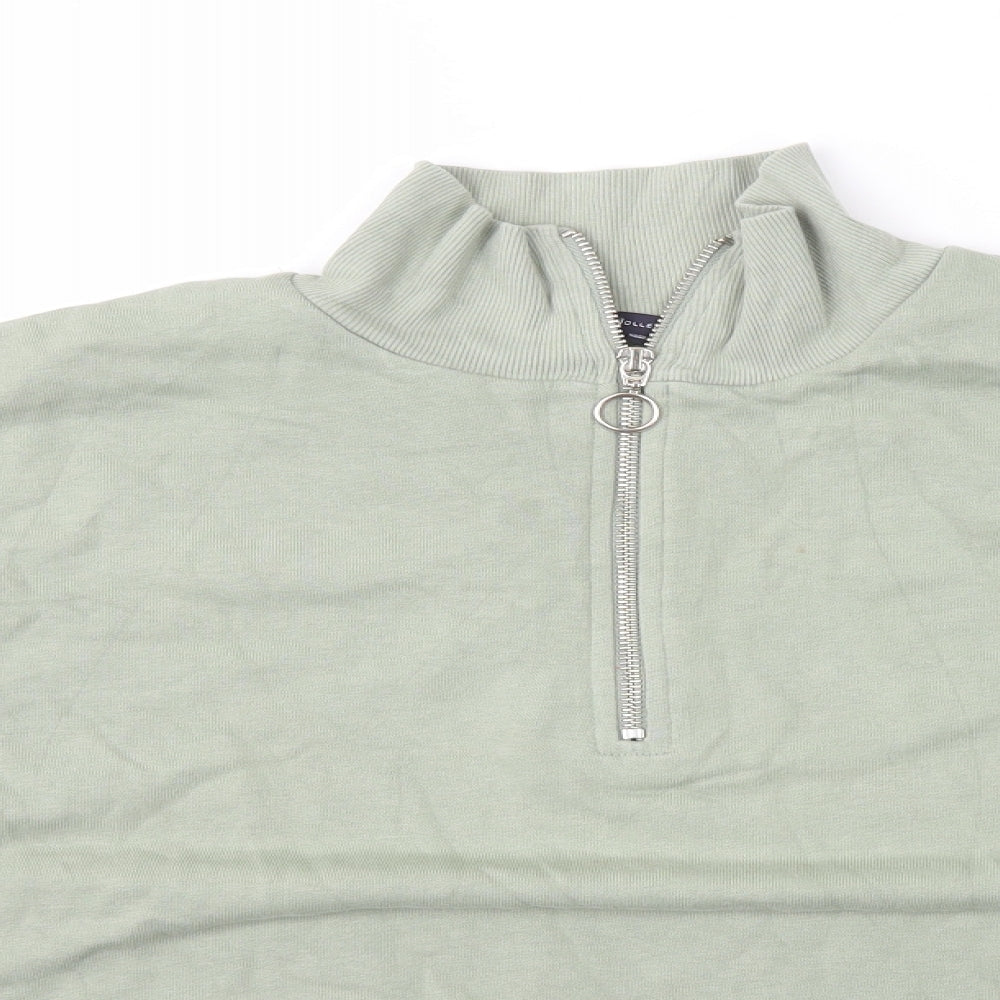Marks and Spencer Womens Green Cotton Pullover Sweatshirt Size 12 Zip