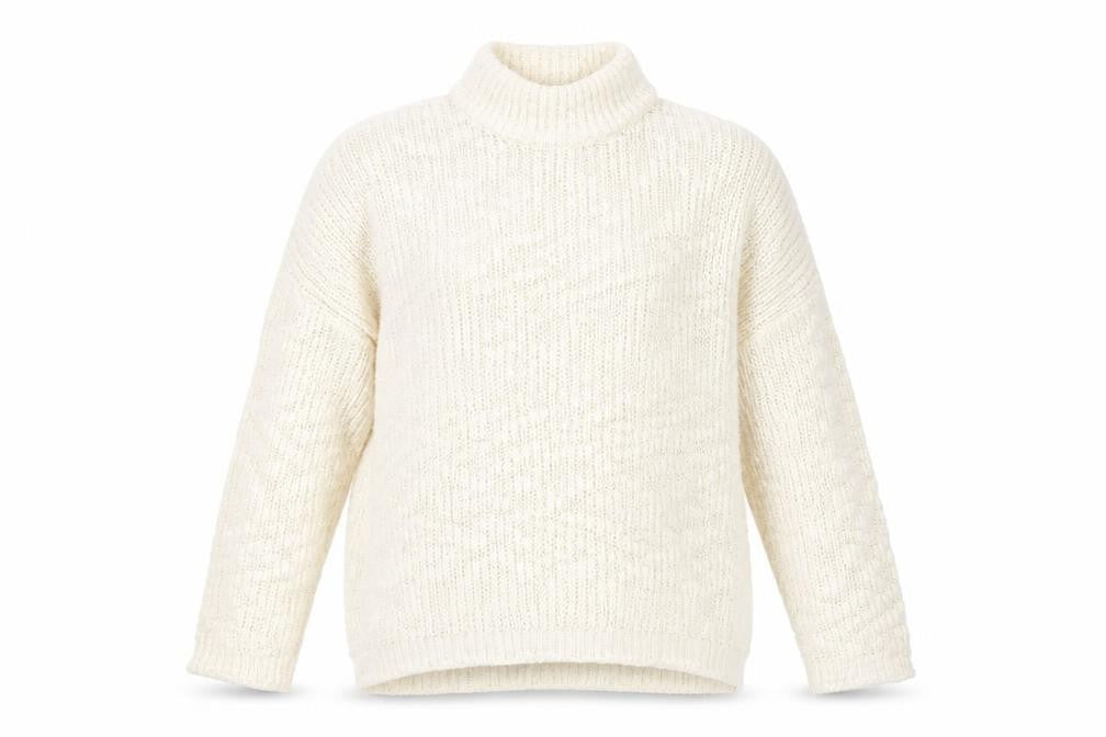 New Look Womens White High Neck Acrylic Pullover Jumper Size L