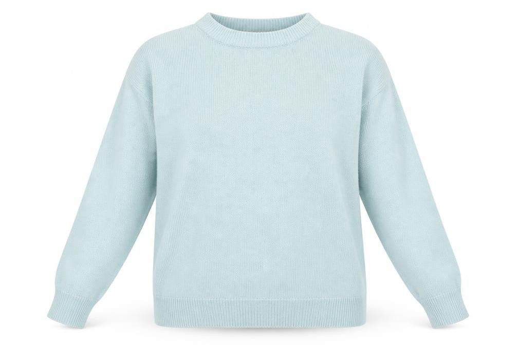 Damart Womens Blue Crew Neck Polyester Pullover Jumper Size M