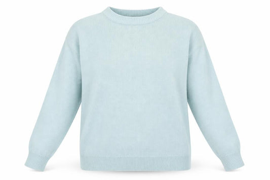 Damart Womens Blue Crew Neck Polyester Pullover Jumper Size M
