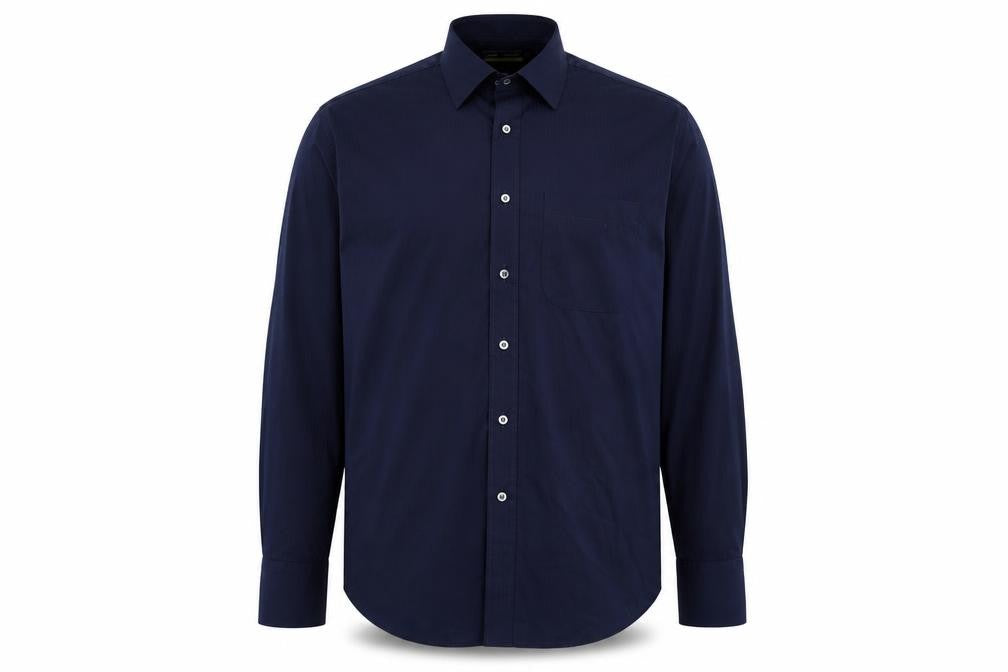 Marks & Spencer Mens Blue Polyester Button-Up Size 16.5 Collared Button