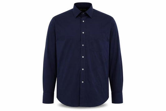 Marks & Spencer Mens Blue Polyester Button-Up Size 16.5 Collared Button