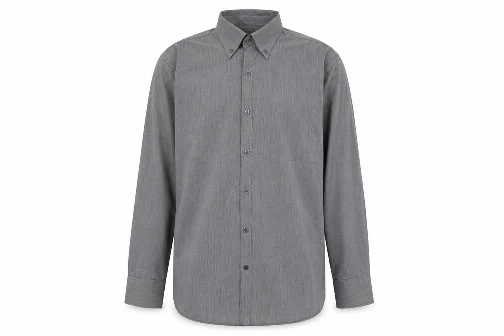 Jack Reid Mens Grey Polyester Button-Up Size 16.5 Collared Button