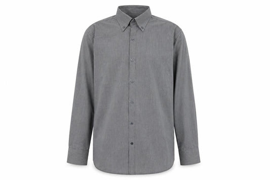 Jack Reid Mens Grey Polyester Button-Up Size 16.5 Collared Button