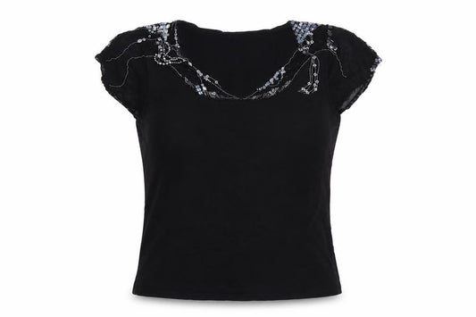 Wallis Womens Black Polyester Basic T-Shirt Size 10 V-Neck
