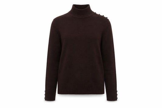 Berkertex Womens Brown Mock Neck Acrylic Pullover Jumper Size M