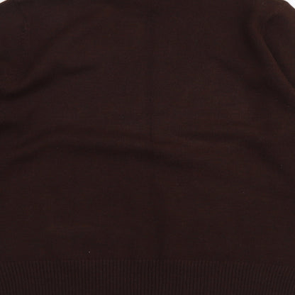 Berkertex Womens Brown Mock Neck Acrylic Pullover Jumper Size M