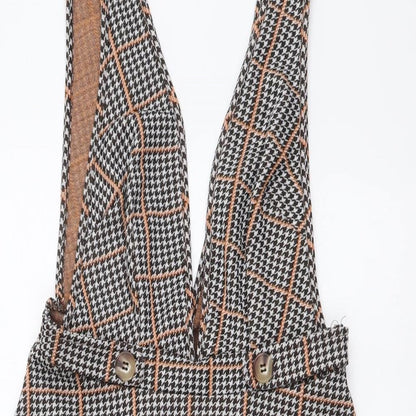 Miss Selfridge Womens Multicoloured Houndstooth Polyester Mini Size 6 V-Neck Pullover