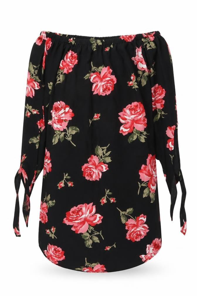 Cameo Rose Womens Black Floral Polyester Tank Dress Size 8 Off the Shoulder Pullover