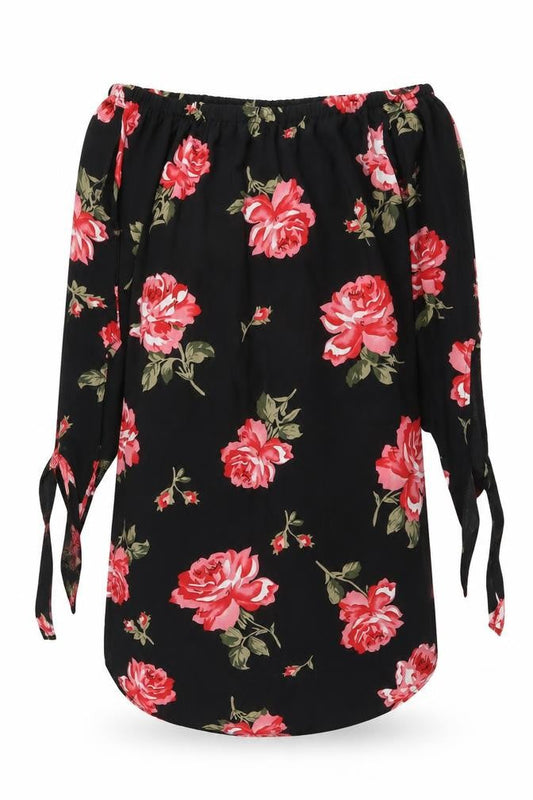 Cameo Rose Womens Black Floral Polyester Tank Dress Size 8 Off the Shoulder Pullover