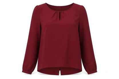 Dotti Womens Purple Polyester Basic Blouse Size 8 Boat Neck