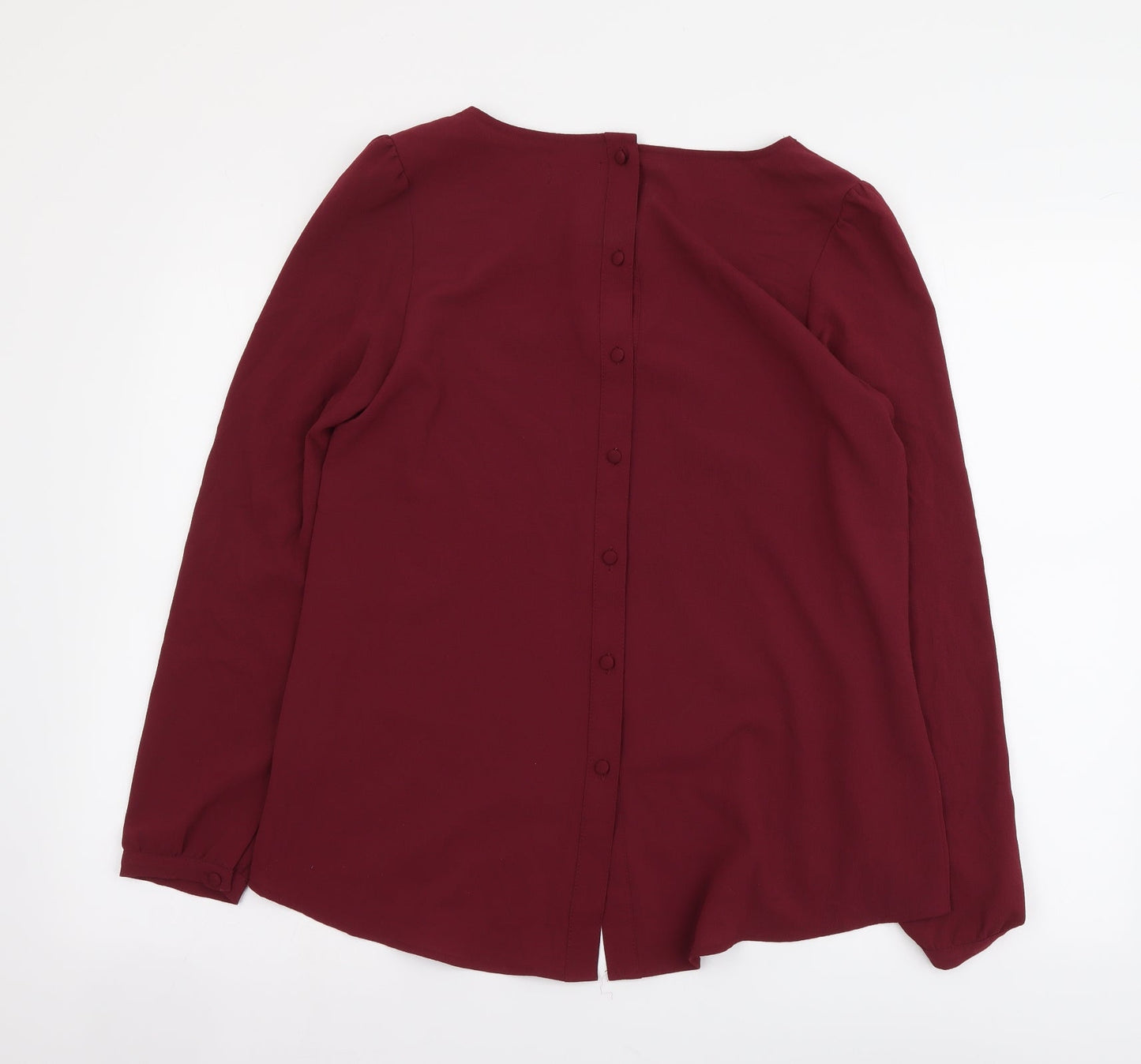 Dotti Womens Purple Polyester Basic Blouse Size 8 Boat Neck