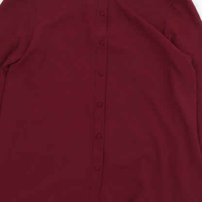 Dotti Womens Purple Polyester Basic Blouse Size 8 Boat Neck