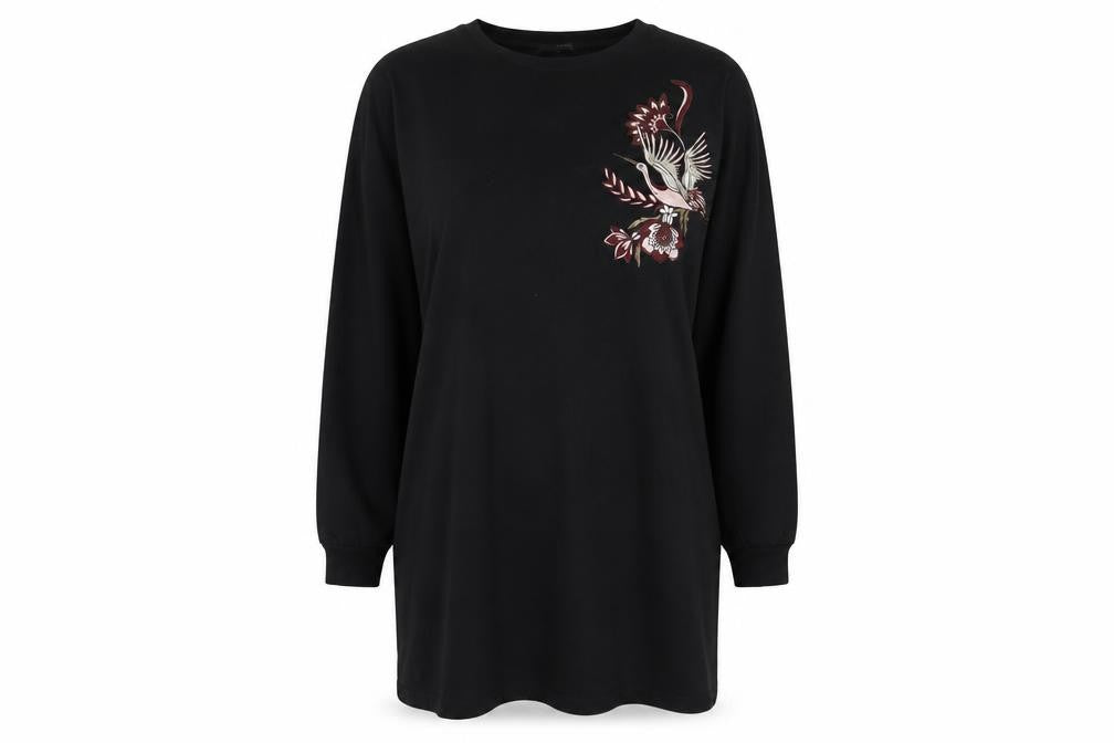 George Womens Black Round Neck Cotton Pullover Jumper Size 12