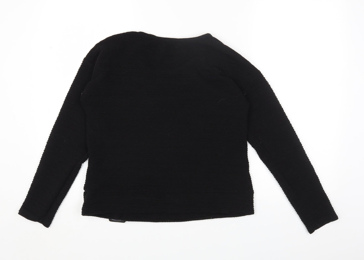 Cable & Gauge Womens Black Polyester Basic T-Shirt Size S Round Neck
