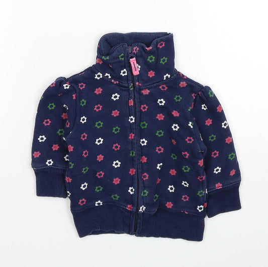 Gap Baby Blue Floral Basic Coat Jacket Size 6-9 Months Zip