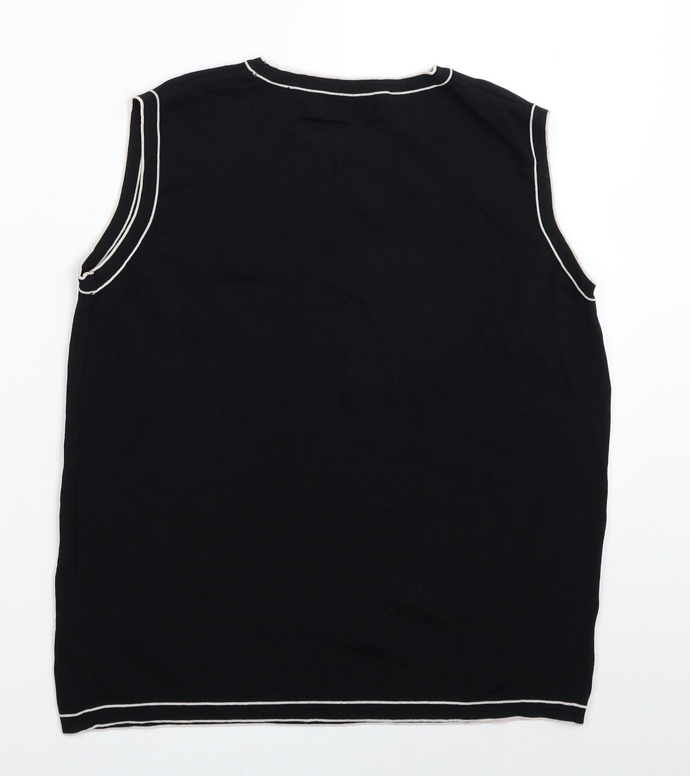 Bonmarché Womens Black Viscose Basic Tank Size M Round Neck