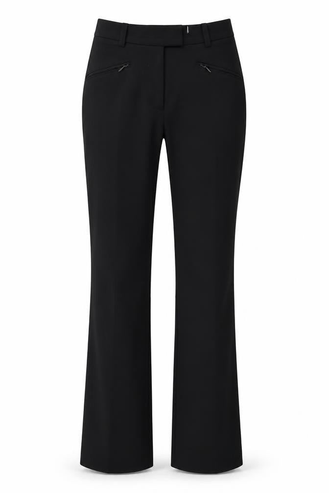 Ambiente Womens Black Polyester Trousers Size 10 L31 in Regular Zip