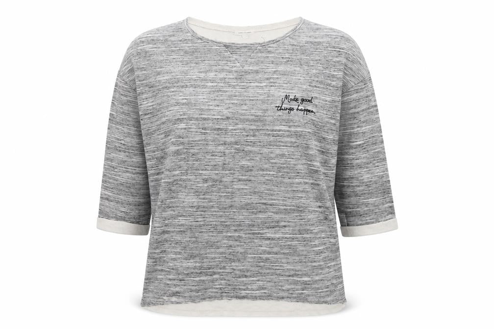 River Island Womens Grey Cotton Basic T-Shirt Size 8 Scoop Neck - Make Good Things Happen.