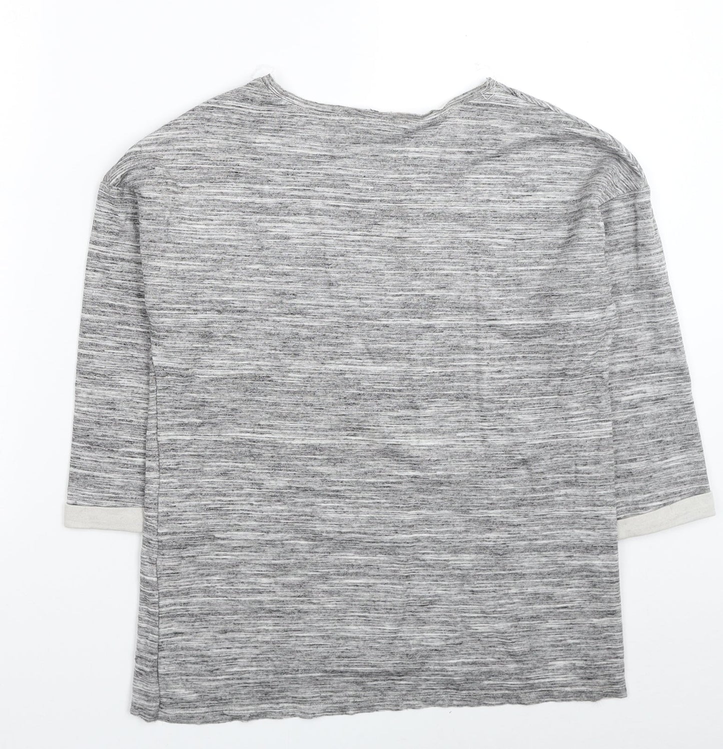 River Island Womens Grey Cotton Basic T-Shirt Size 8 Scoop Neck - Make Good Things Happen.