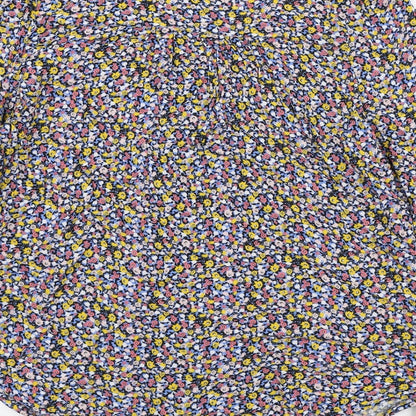 Marks & Spencer Womens Multicoloured Floral Viscose Basic Button-Up Size 10 Round Neck