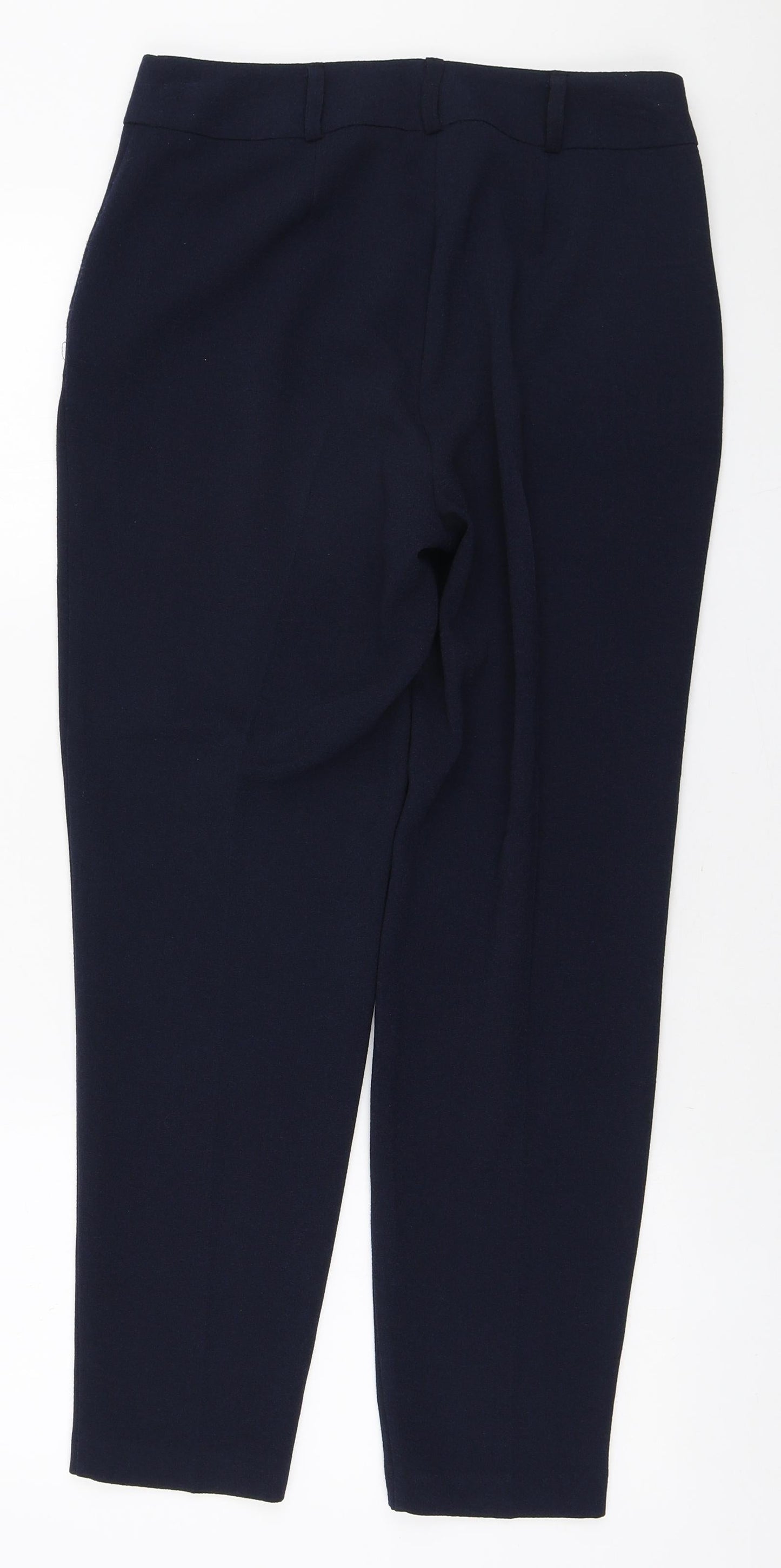 Peacocks Womens Blue Polyester Trousers Size 8 L27 in Regular Zip