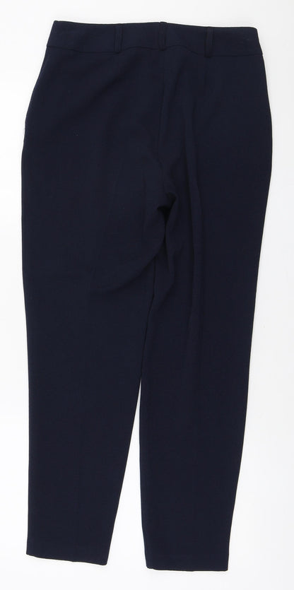Peacocks Womens Blue Polyester Trousers Size 8 L27 in Regular Zip