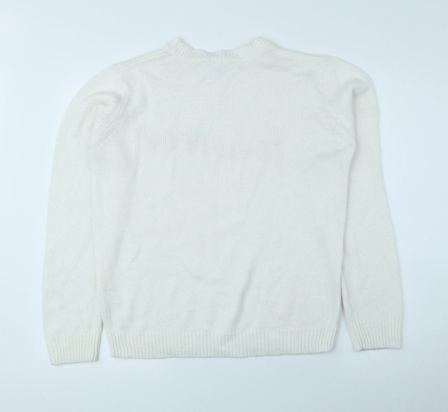 Dorothy Perkins Womens Ivory High Neck Acrylic Pullover Jumper Size 12