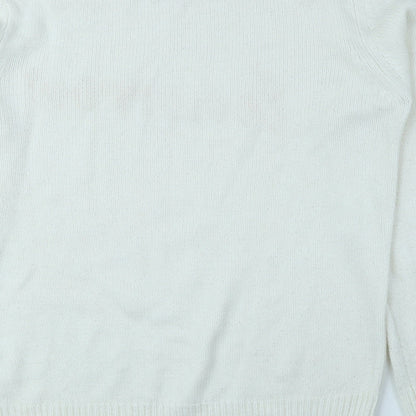 Dorothy Perkins Womens Ivory High Neck Acrylic Pullover Jumper Size 12