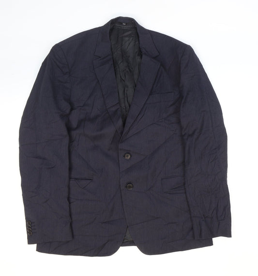 SIR of Sweden Mens Blue Striped Wool Jacket Suit Jacket Size 42