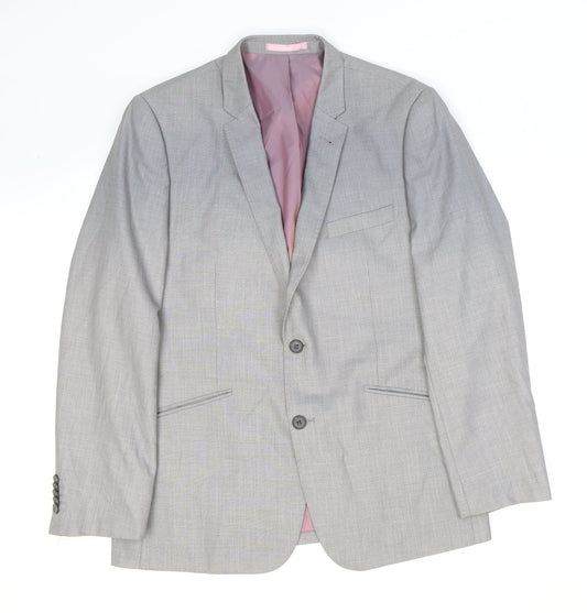 Butler and Webb Mens Grey Polyester Jacket Suit Jacket Size 40