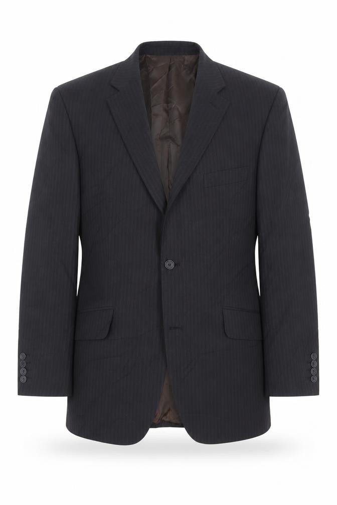 Tom English Mens Black Striped Polyester Jacket Suit Jacket Size 42