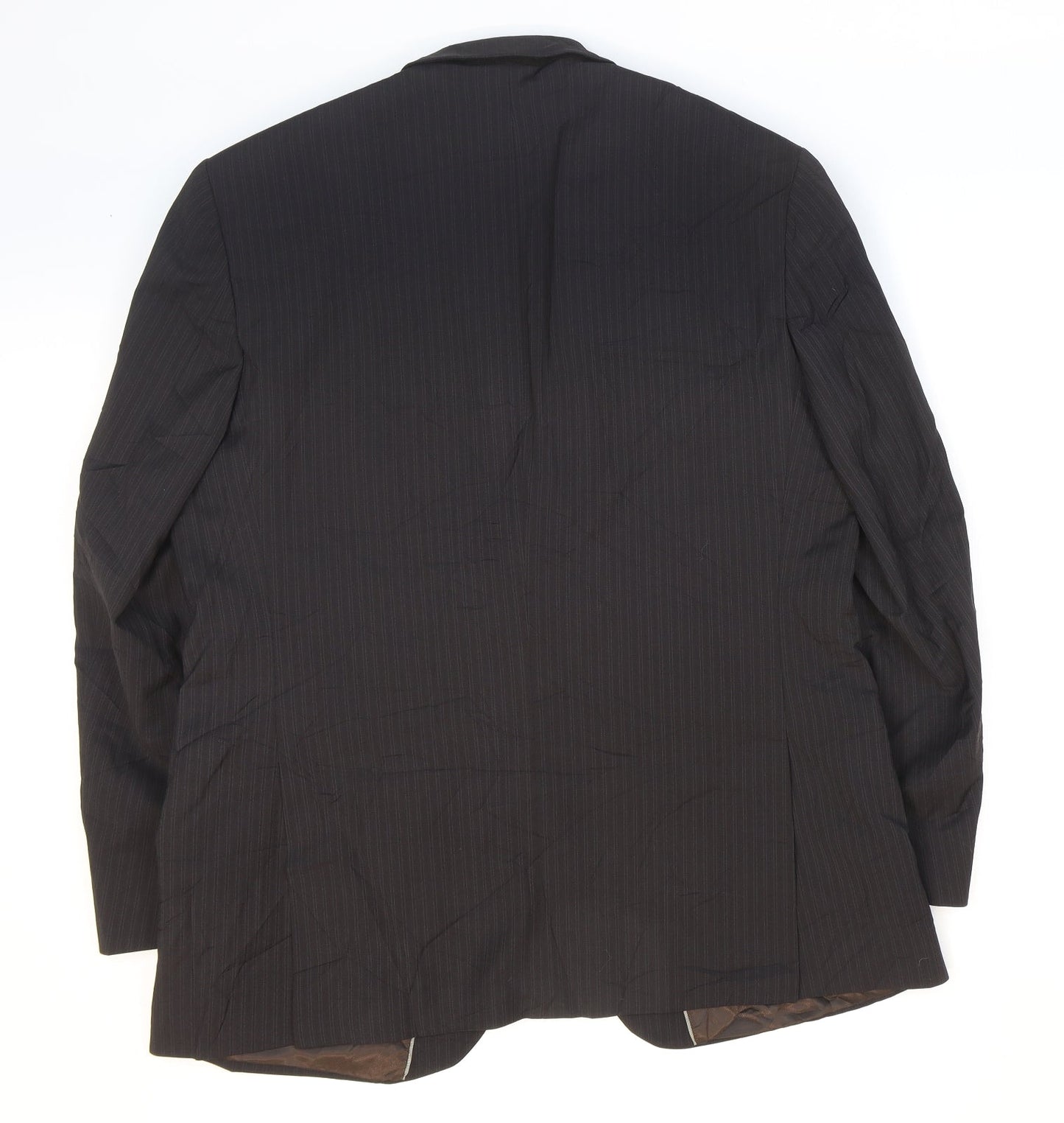 Tom English Mens Black Striped Polyester Jacket Suit Jacket Size 42