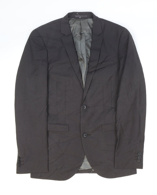 NEXT Mens Grey Polyester Jacket Suit Jacket Size 36