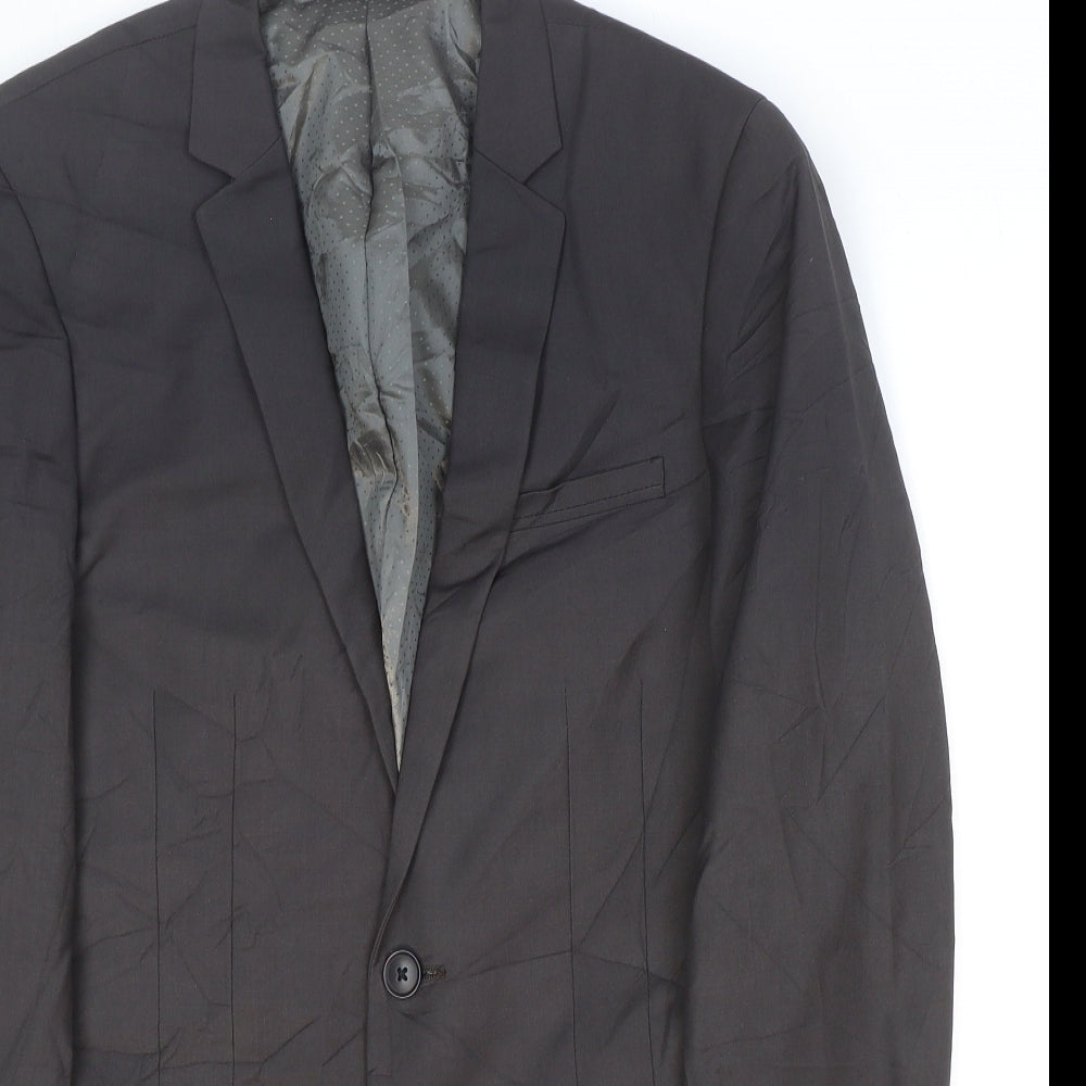 NEXT Mens Grey Polyester Jacket Suit Jacket Size 36