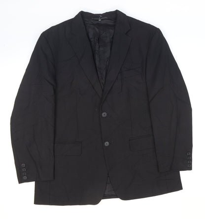 Hugo James Mens Black Polyester Jacket Suit Jacket Size 40