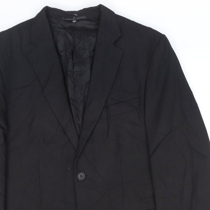 Hugo James Mens Black Polyester Jacket Suit Jacket Size 40