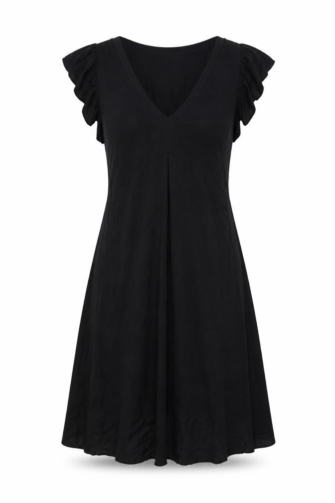 Marc Cain Womens Black Viscose A-Line Size S V-Neck Pullover