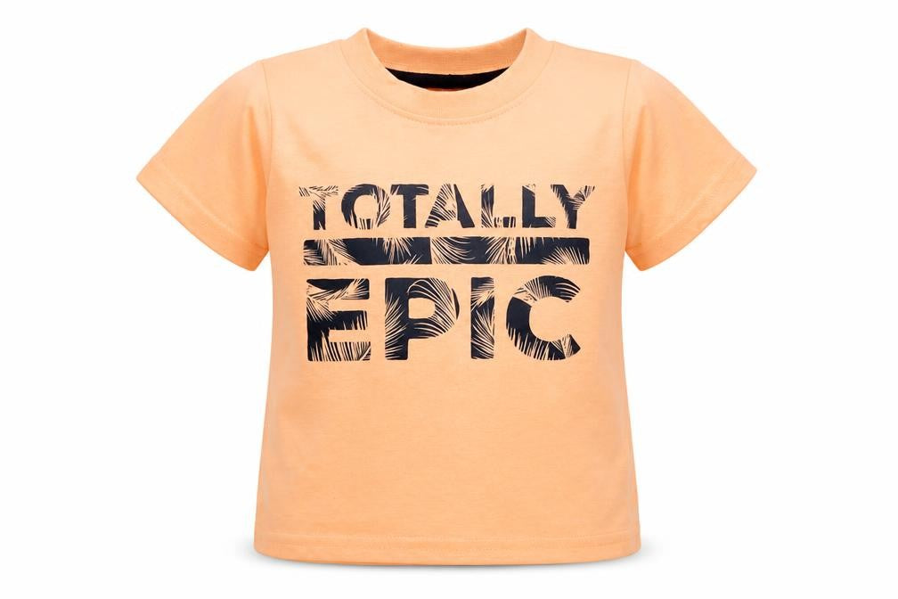 Primark Boys Orange Polyester Basic T-Shirt Size 9-12 Months Round Neck Pullover - Totally Epic