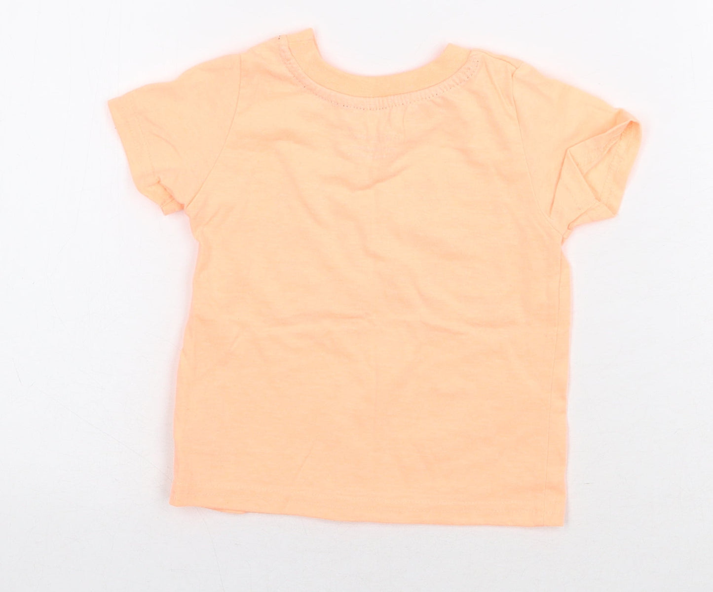 Primark Boys Orange Polyester Basic T-Shirt Size 9-12 Months Round Neck Pullover - Totally Epic