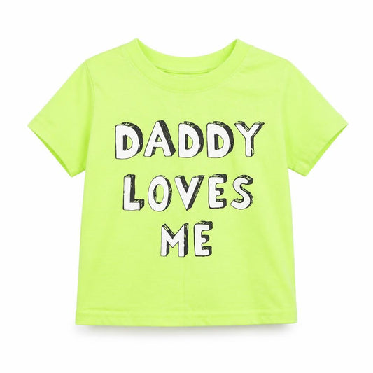 Primark Boys Green Polyester Basic T-Shirt Size 9-12 Months Round Neck Pullover - Daddy Loves Me