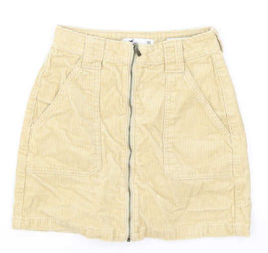 Hollister Womens Brown Cotton A-Line Skirt Size 23 in Zip