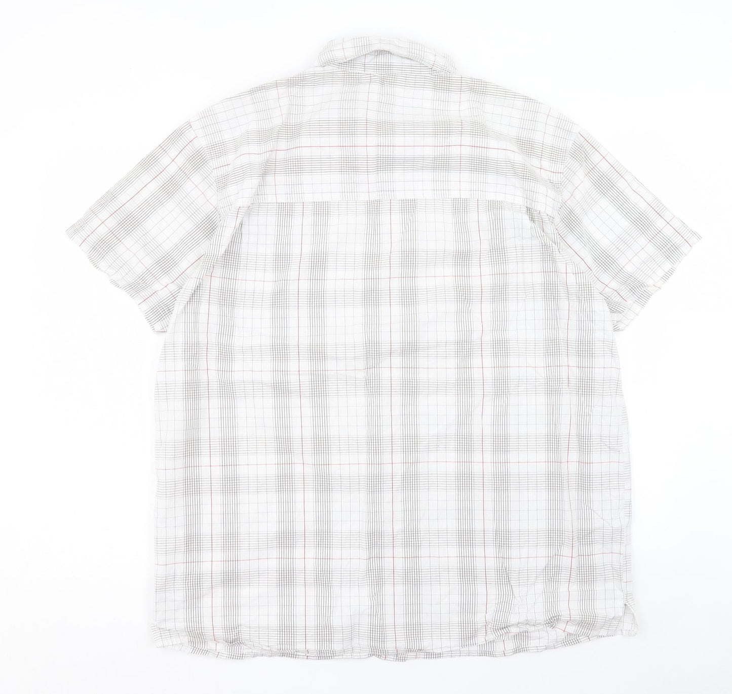 Hawkshead Mens White Plaid Cotton Button-Up Size XL Collared Button - Pocket Detail