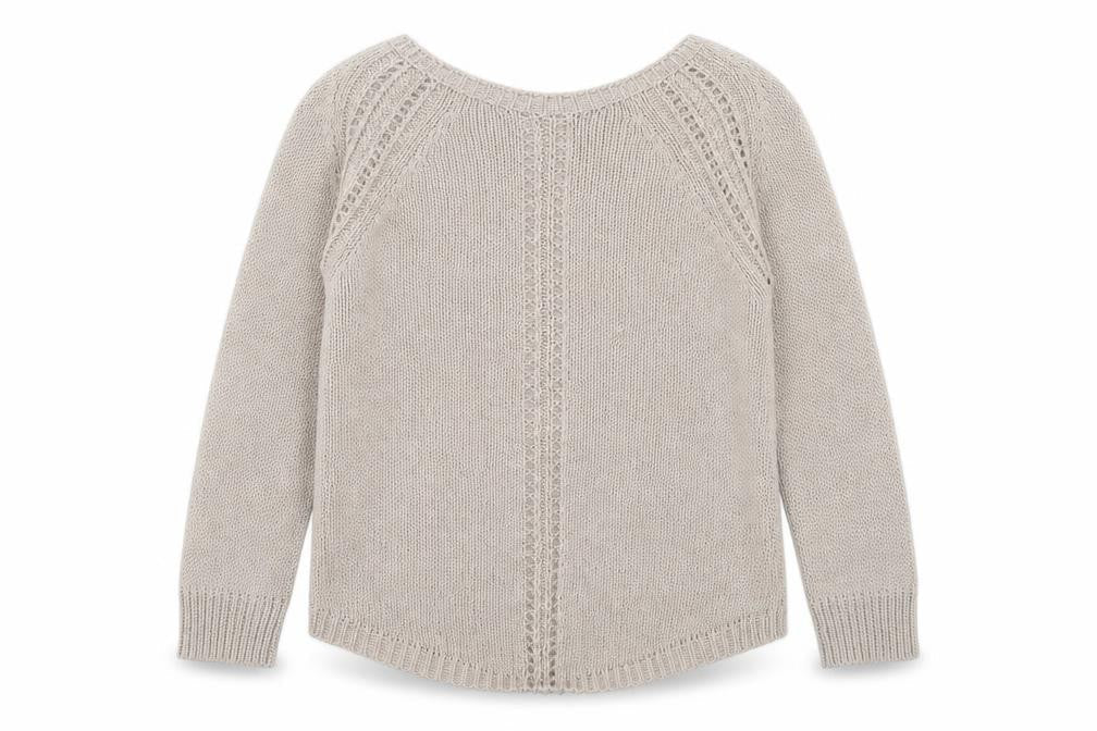 H.Trend Womens Beige Boat Neck Acrylic Pullover Jumper Size S
